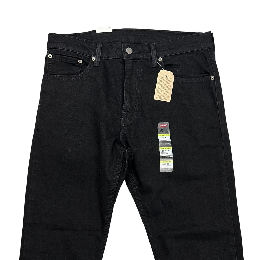 NEW Levis 512 Slim Taper Mens Jeans 33x30 Black Flex Stretch Denim Casual Zip